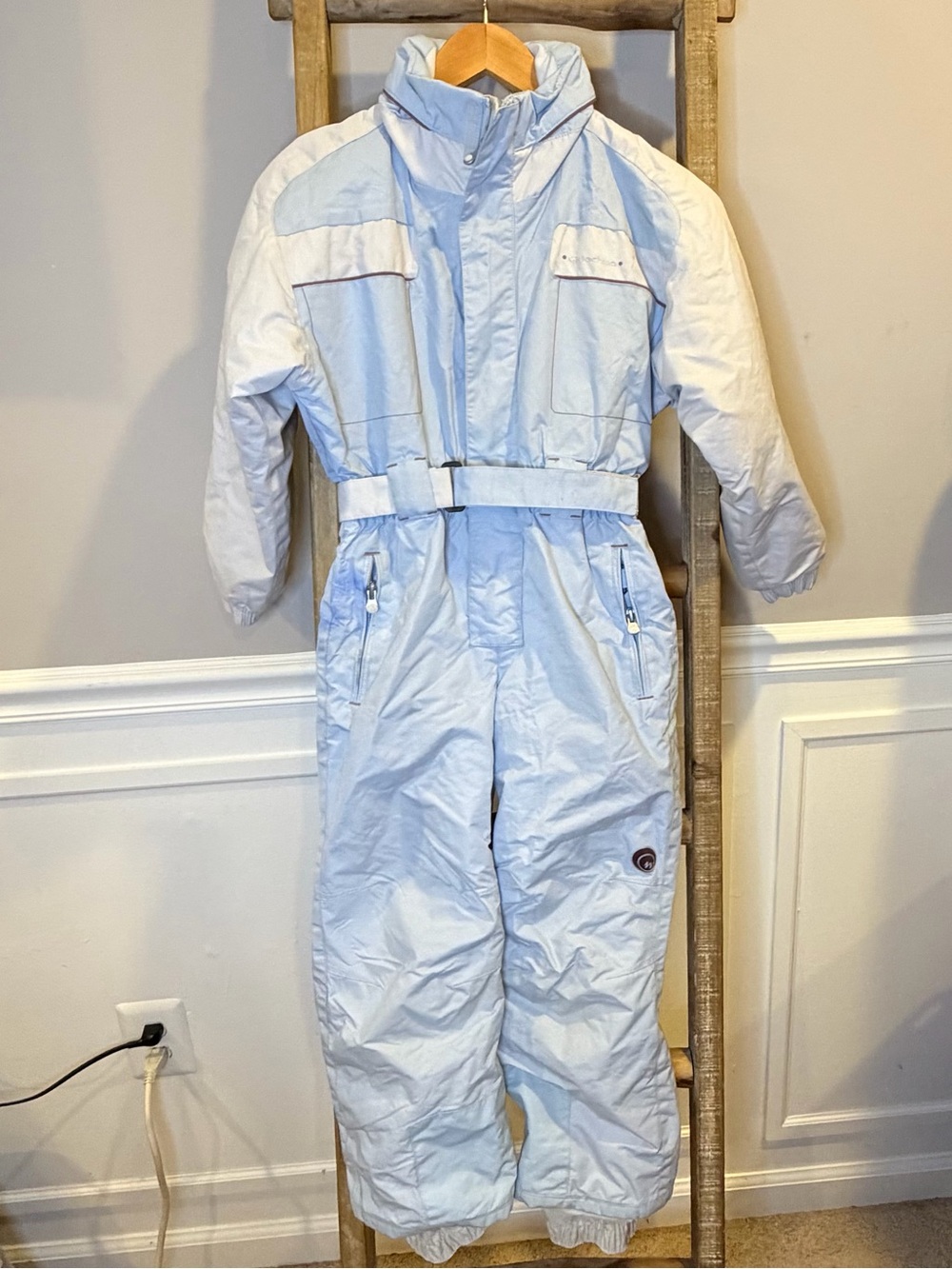 vintage Quechua one-piece ski suit, likely from the 1990s Size 8